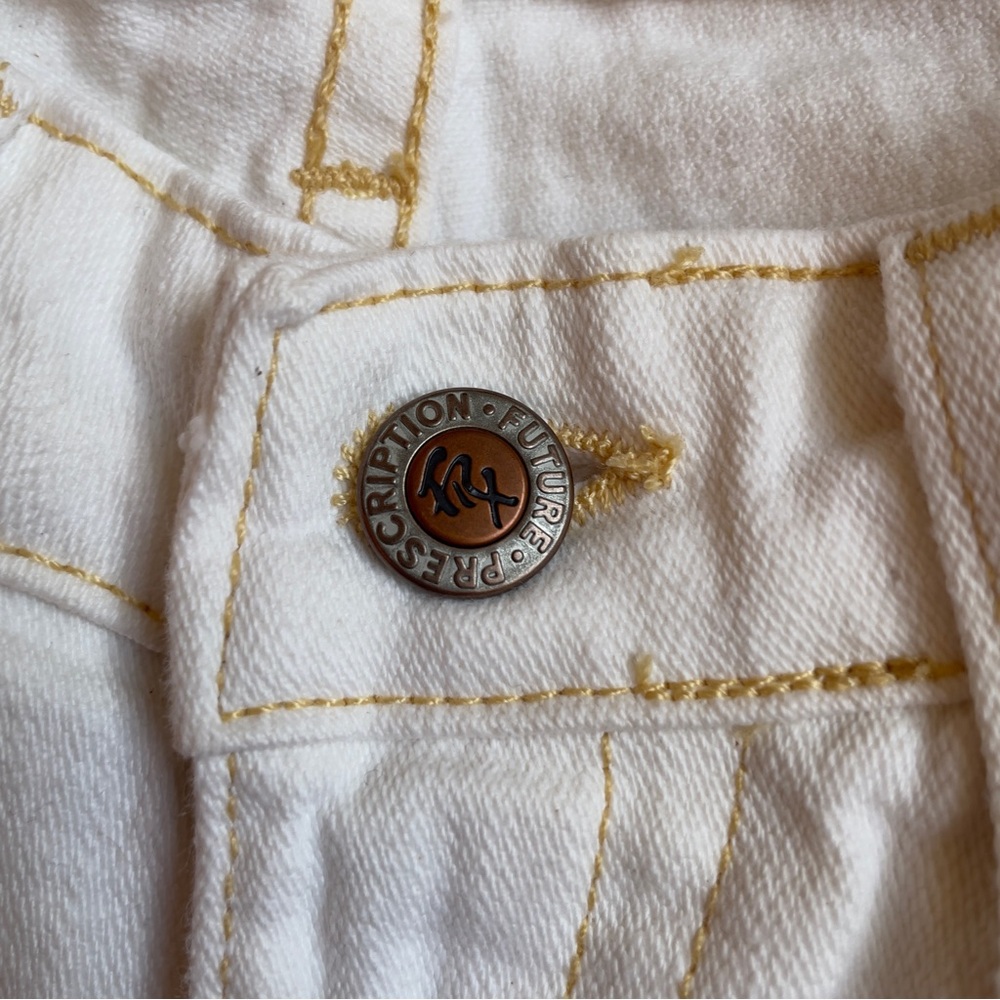 Y2K DEADSTOCK Future Prescription FRx Low-Rise Bootcut Jeans Sz 3 NWOT Cream - Picture 4 of 16